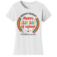 Happy Last Day Of School Hello Summer Students And Teachers Gift Design Women's T-Shirt