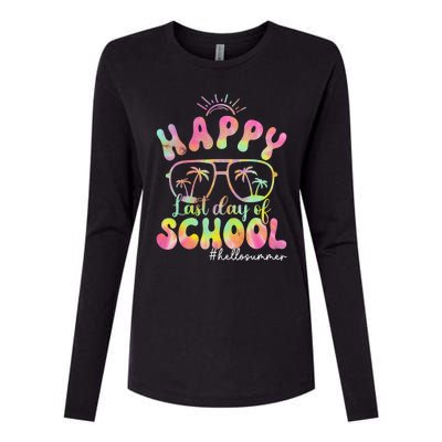 Happy Last Day Of School Hello Summer Students And Teachers Out For Summer Womens Cotton Relaxed Long Sleeve T-Shirt