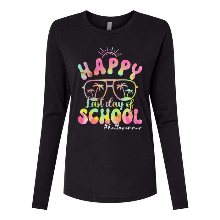 Happy Last Day Of School Hello Summer Students And Teachers Out For Summer Womens Cotton Relaxed Long Sleeve T-Shirt