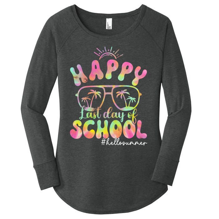 Happy Last Day Of School Hello Summer Students And Teachers Out For Summer Women's Perfect Tri Tunic Long Sleeve Shirt