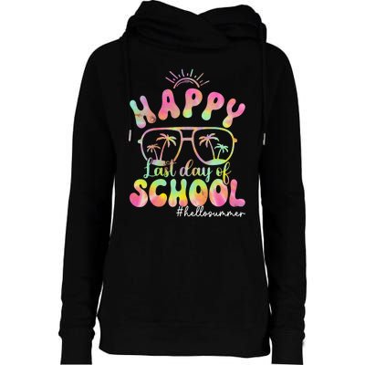 Happy Last Day Of School Hello Summer Students And Teachers Out For Summer Womens Funnel Neck Pullover Hood