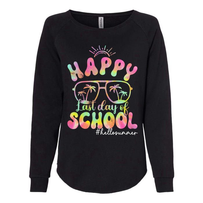 Happy Last Day Of School Hello Summer Students And Teachers Out For Summer Womens California Wash Sweatshirt