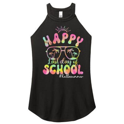 Happy Last Day Of School Hello Summer Students And Teachers Out For Summer Women's Perfect Tri Rocker Tank