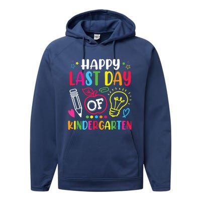 Happy Last Day Of Kindergarten School Funny Teacher Students Performance Fleece Hoodie