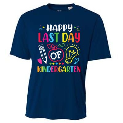 Happy Last Day Of Kindergarten School Funny Teacher Students Cooling Performance Crew T-Shirt