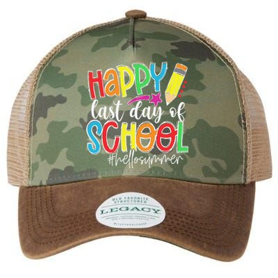 Happy Last Day Of School Teacher Graduation Last Day Legacy Tie Dye Trucker Hat