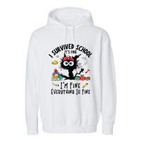 Happy Last Day Of School Teacher Student Graduation Garment-Dyed Fleece Hoodie