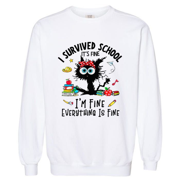 Happy Last Day Of School Teacher Student Graduation Garment-Dyed Sweatshirt