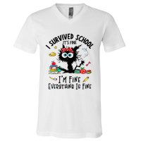 Happy Last Day Of School Teacher Student Graduation V-Neck T-Shirt