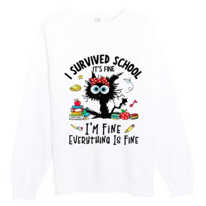 Happy Last Day Of School Teacher Student Graduation Premium Crewneck Sweatshirt