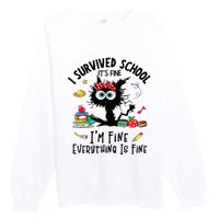 Happy Last Day Of School Teacher Student Graduation Premium Crewneck Sweatshirt