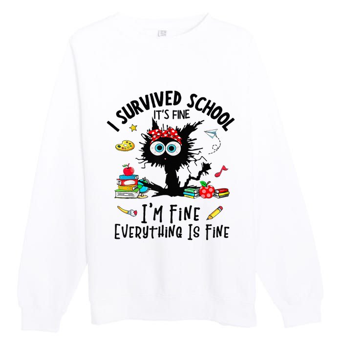 Happy Last Day Of School Teacher Student Graduation Premium Crewneck Sweatshirt