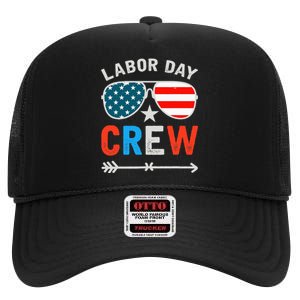 Happy Labor Day Crew Patriot Happy Labor Day High Crown Mesh Back Trucker Hat