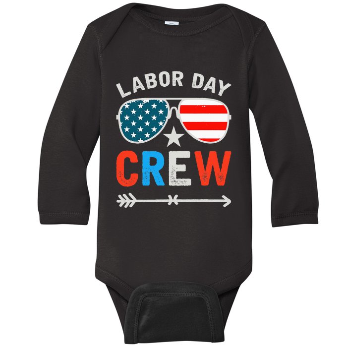 Happy Labor Day Crew Patriot Happy Labor Day Baby Long Sleeve Bodysuit