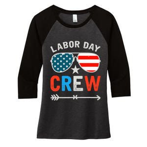 Happy Labor Day Crew Patriot Happy Labor Day Women's Tri-Blend 3/4-Sleeve Raglan Shirt