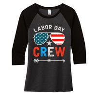 Happy Labor Day Crew Patriot Happy Labor Day Women's Tri-Blend 3/4-Sleeve Raglan Shirt