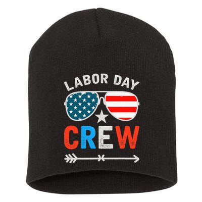 Happy Labor Day Crew Patriot Happy Labor Day Short Acrylic Beanie