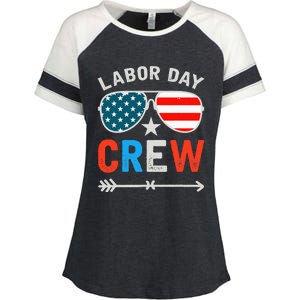 Happy Labor Day Crew Patriot Happy Labor Day Enza Ladies Jersey Colorblock Tee