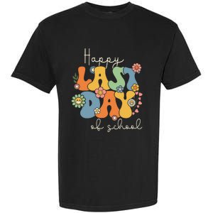 Happy Last Day Of School Graduation Groovy Teacher Student Garment-Dyed Heavyweight T-Shirt