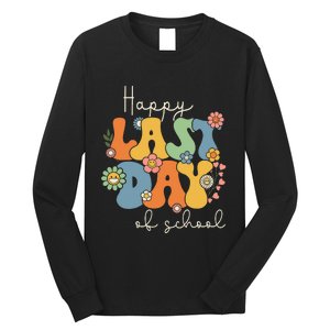 Happy Last Day Of School Graduation Groovy Teacher Student Long Sleeve Shirt