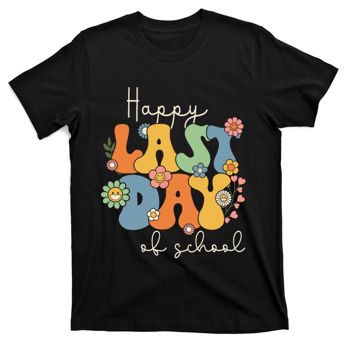 Happy Last Day Of School Graduation Groovy Teacher Student T-Shirt