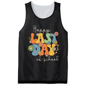 Happy Last Day Of School Graduation Groovy Teacher Student Mesh Reversible Basketball Jersey Tank