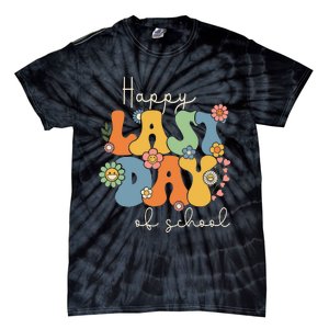 Happy Last Day Of School Graduation Groovy Teacher Student Tie-Dye T-Shirt