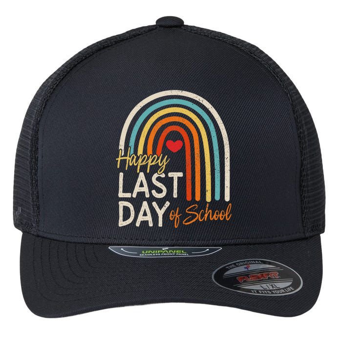 Happy Last Day Of School Teacher Student Graduation Flexfit Unipanel Trucker Cap