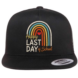 Happy Last Day Of School Teacher Student Graduation Flat Bill Trucker Hat