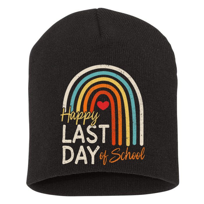 Happy Last Day Of School Teacher Student Graduation Short Acrylic Beanie