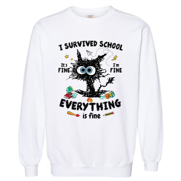 Happy Last Day Of School Teacher Student Graduation Garment-Dyed Sweatshirt