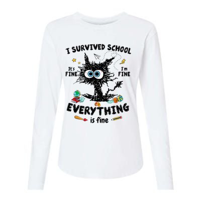 Happy Last Day Of School Teacher Student Graduation Womens Cotton Relaxed Long Sleeve T-Shirt