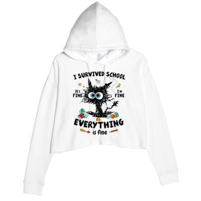 Happy Last Day Of School Teacher Student Graduation Crop Fleece Hoodie