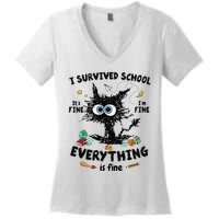 Happy Last Day Of School Teacher Student Graduation Women's V-Neck T-Shirt