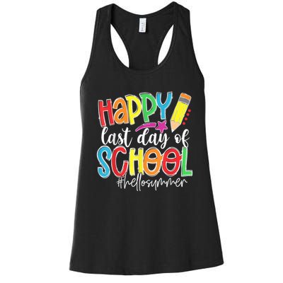 Happy Last Day Of School Teacher Graduation Last Day Women's Racerback Tank