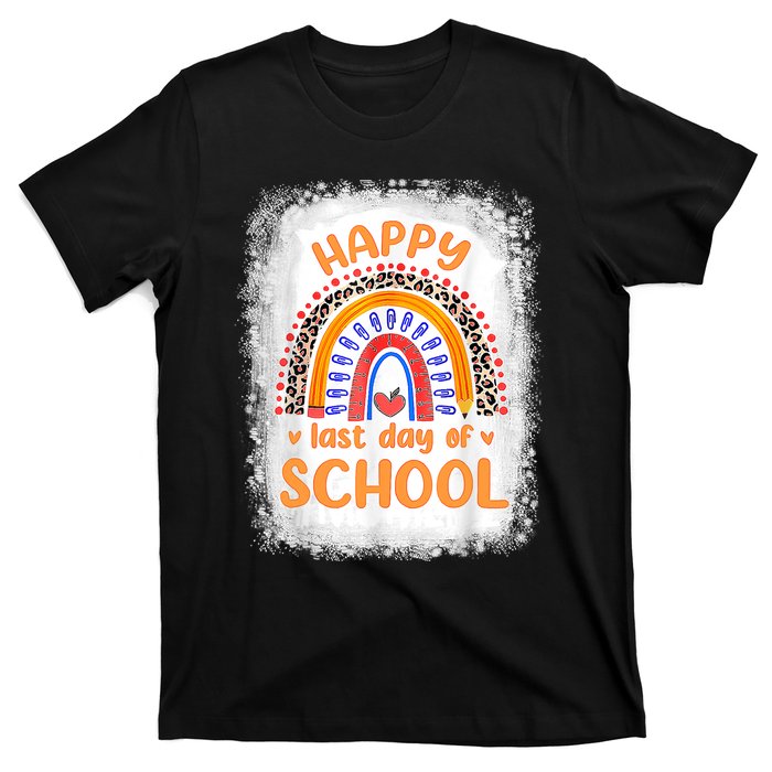 Happy Last Day Of School Rainbow Funny Summer Vacation T-Shirt