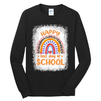 Happy Last Day Of School Rainbow Funny Summer Vacation Tall Long Sleeve T-Shirt