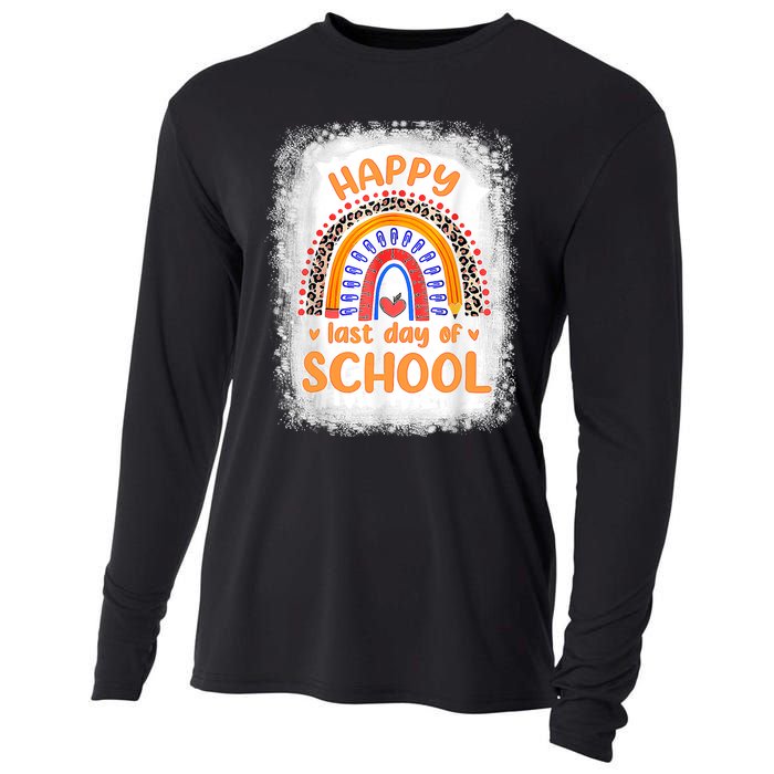 Happy Last Day Of School Rainbow Funny Summer Vacation Cooling Performance Long Sleeve Crew