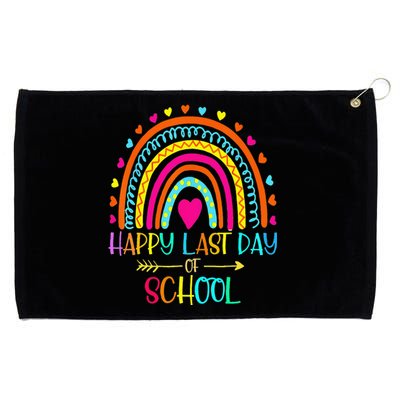 Happy Last Day Of School Teacher Student Graduation Rainbow Grommeted Golf Towel