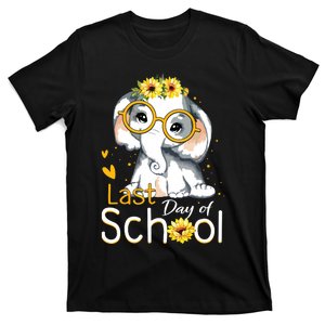 Happy Last Day Of School Elephant Sunflower Graduation T-Shirt