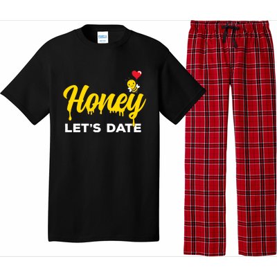 Honey Let's Date Funny Bee Couple Valentines Day Pun Gift Cool Gift Pajama Set