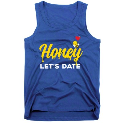 Honey Let's Date Funny Bee Couple Valentines Day Pun Gift Cool Gift Tank Top