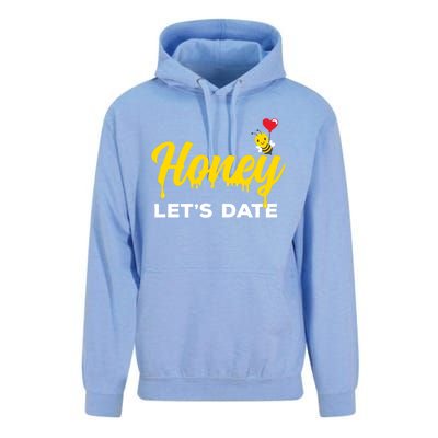 Honey Let's Date Funny Bee Couple Valentines Day Pun Gift Cool Gift Unisex Surf Hoodie