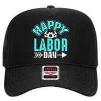 Happy Labor Day Gift High Crown Mesh Back Trucker Hat