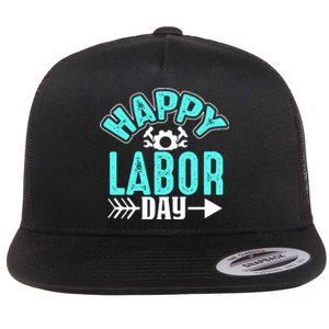 Happy Labor Day Gift Flat Bill Trucker Hat