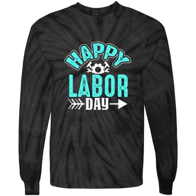 Happy Labor Day Gift Tie-Dye Long Sleeve Shirt