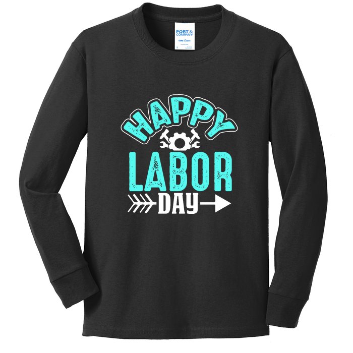 Happy Labor Day Gift Kids Long Sleeve Shirt