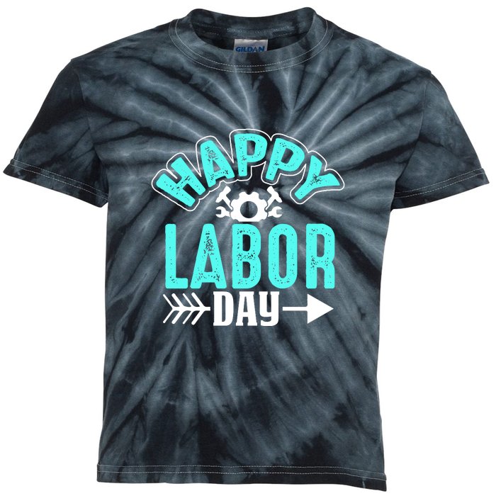 Happy Labor Day Gift Kids Tie-Dye T-Shirt