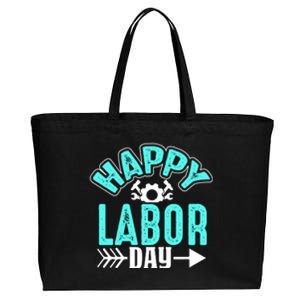 Happy Labor Day Gift Cotton Canvas Jumbo Tote