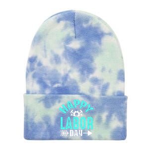 Happy Labor Day Gift Tie Dye 12in Knit Beanie